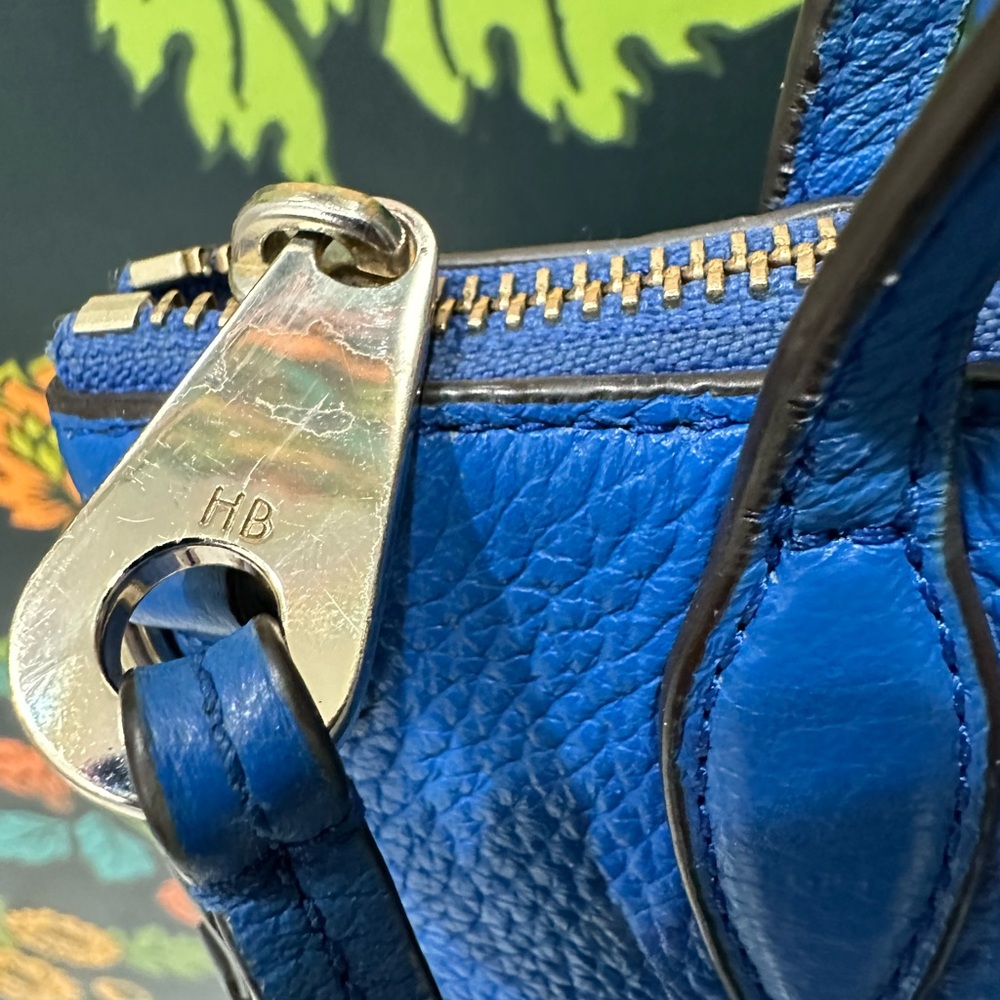 Henri Bendel West 57th Top Handle Satchel in Cobalt Blue Whipstitch Leather - Picture 9 of 16